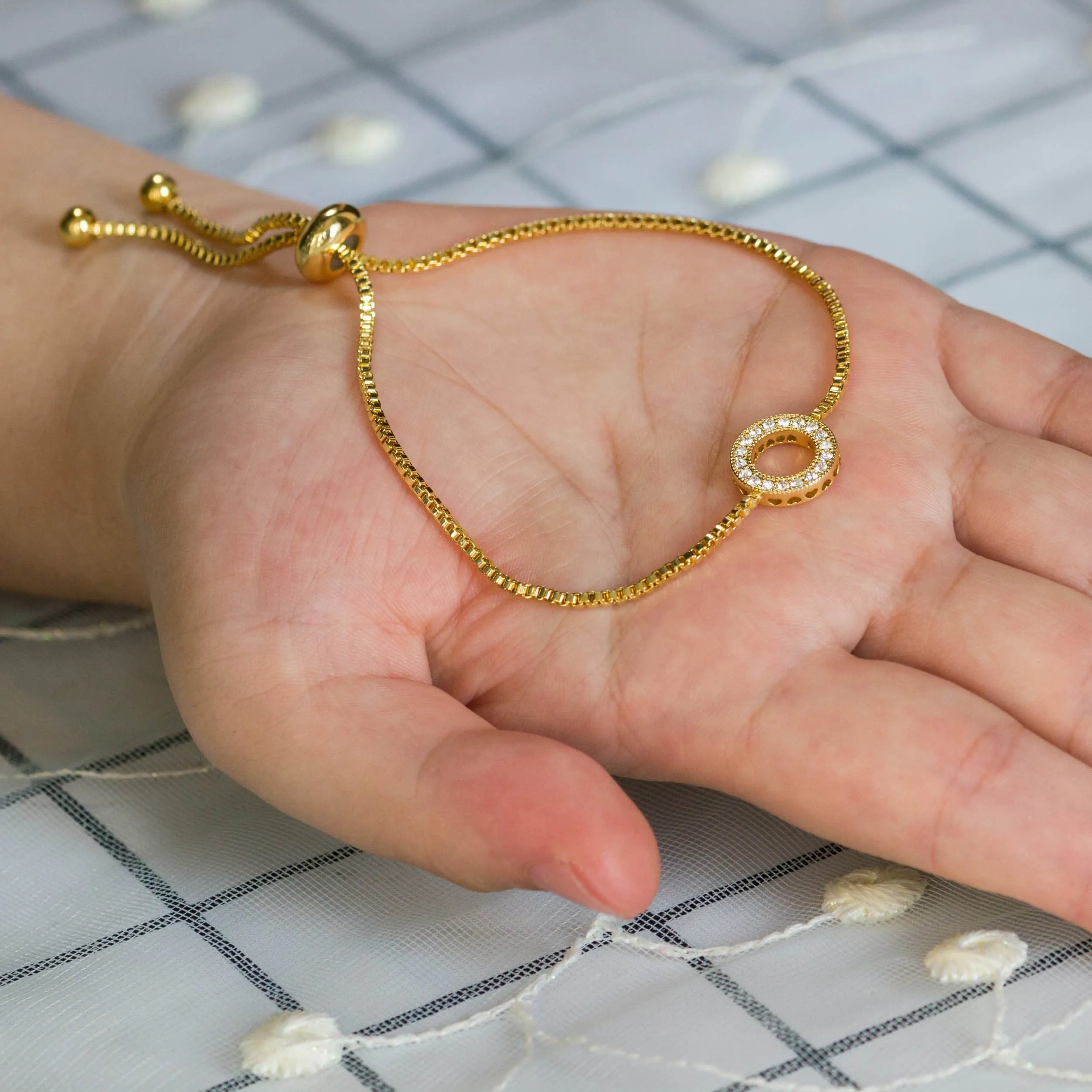 Gold Plated Circle of Life Friendship Bracelet Created with Zircondia® Crystals