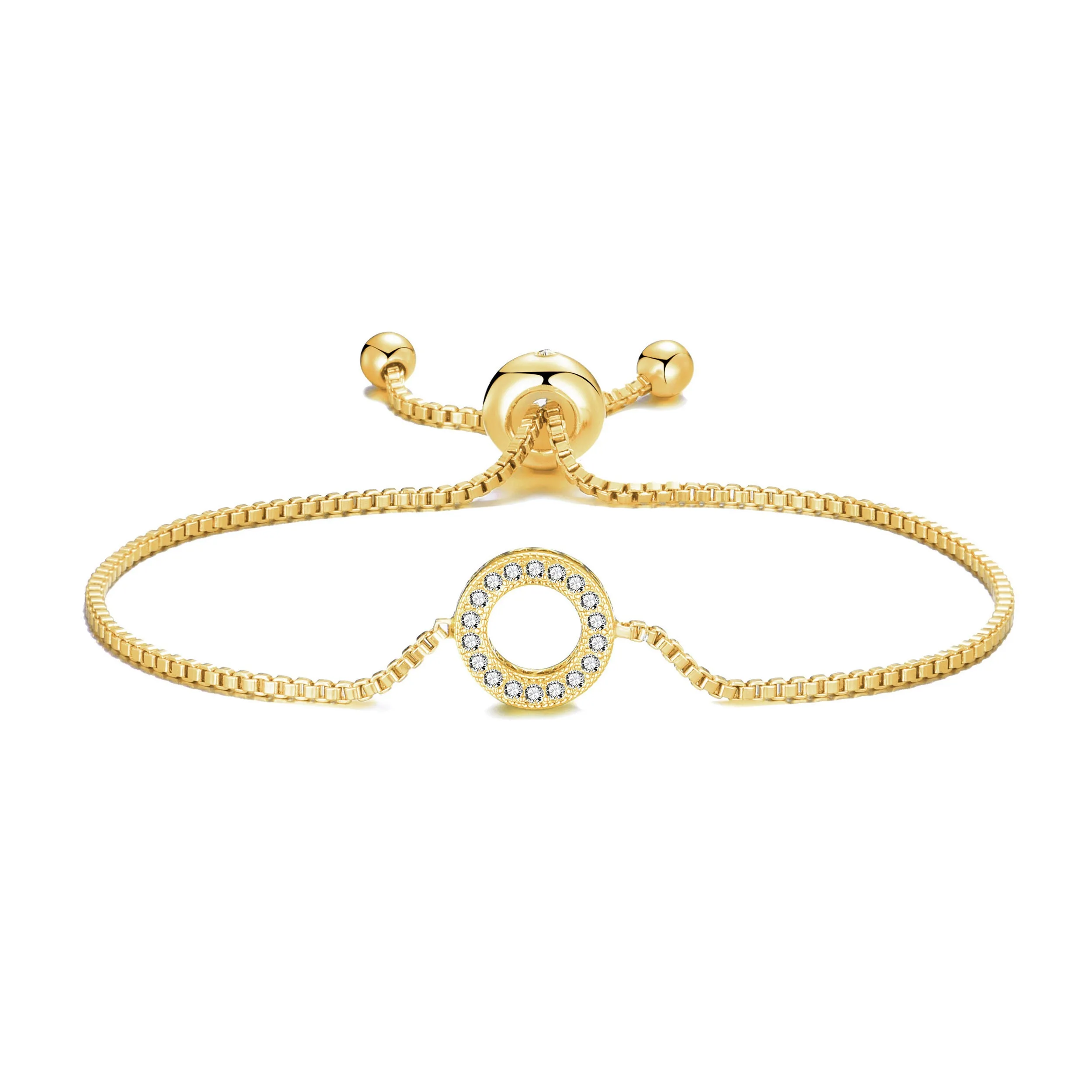 Gold Plated Circle of Life Friendship Bracelet Created with Zircondia® Crystals