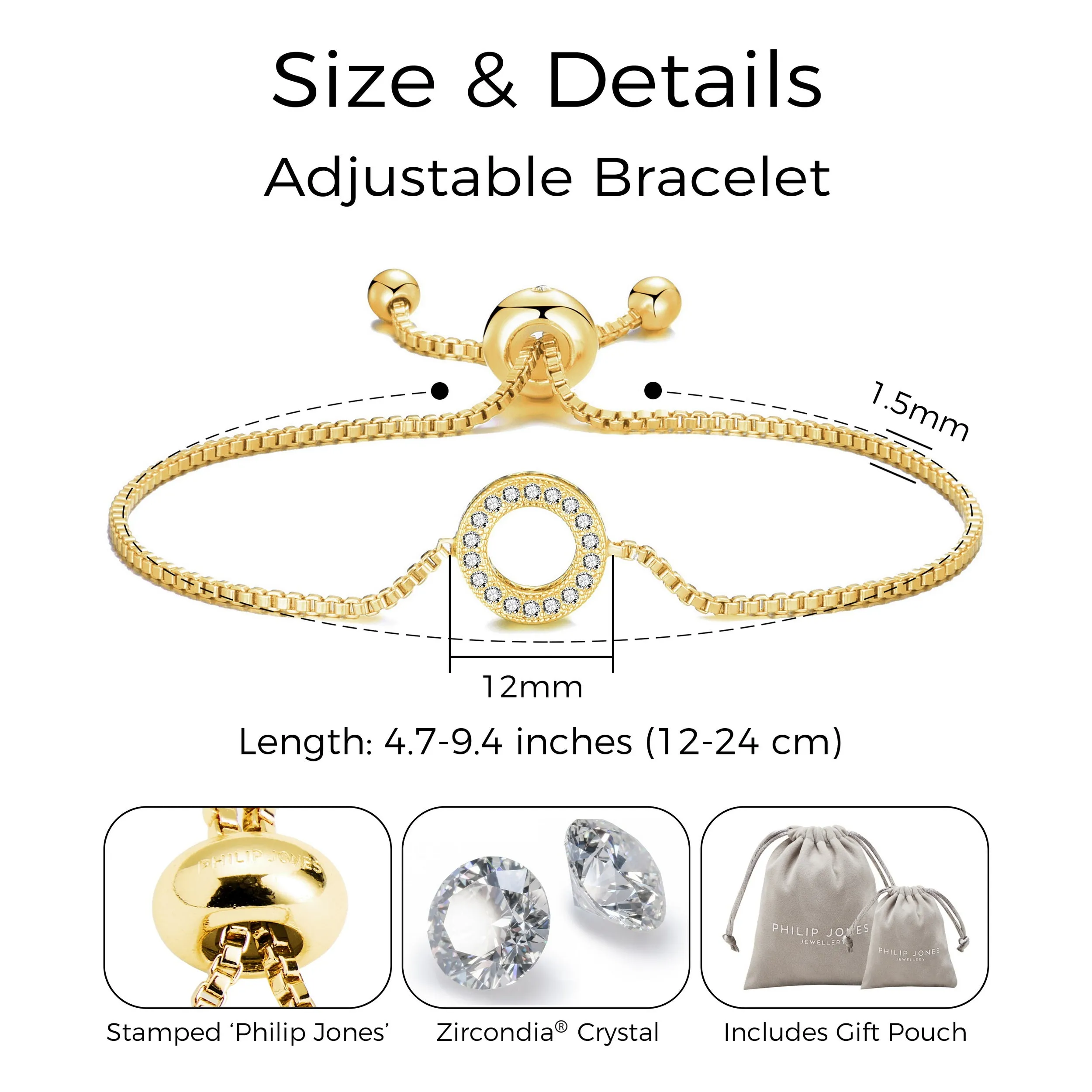 Gold Plated Circle of Life Friendship Bracelet Created with Zircondia® Crystals