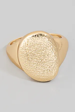 Hammered & Textured Nugget Ring in Gold