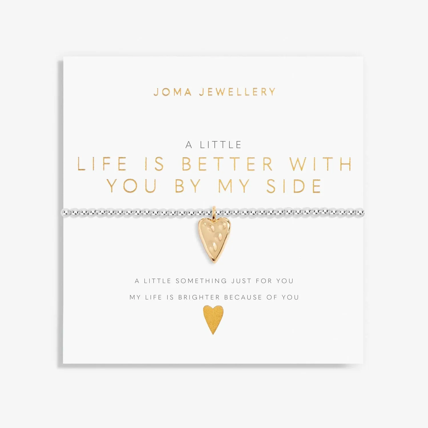 Joma Jewellery Silver A Little 'Life Is Better With You By My Side' Bracelet