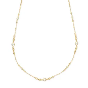 Kendra Scott Winifred Necklace in Gold with White CZ