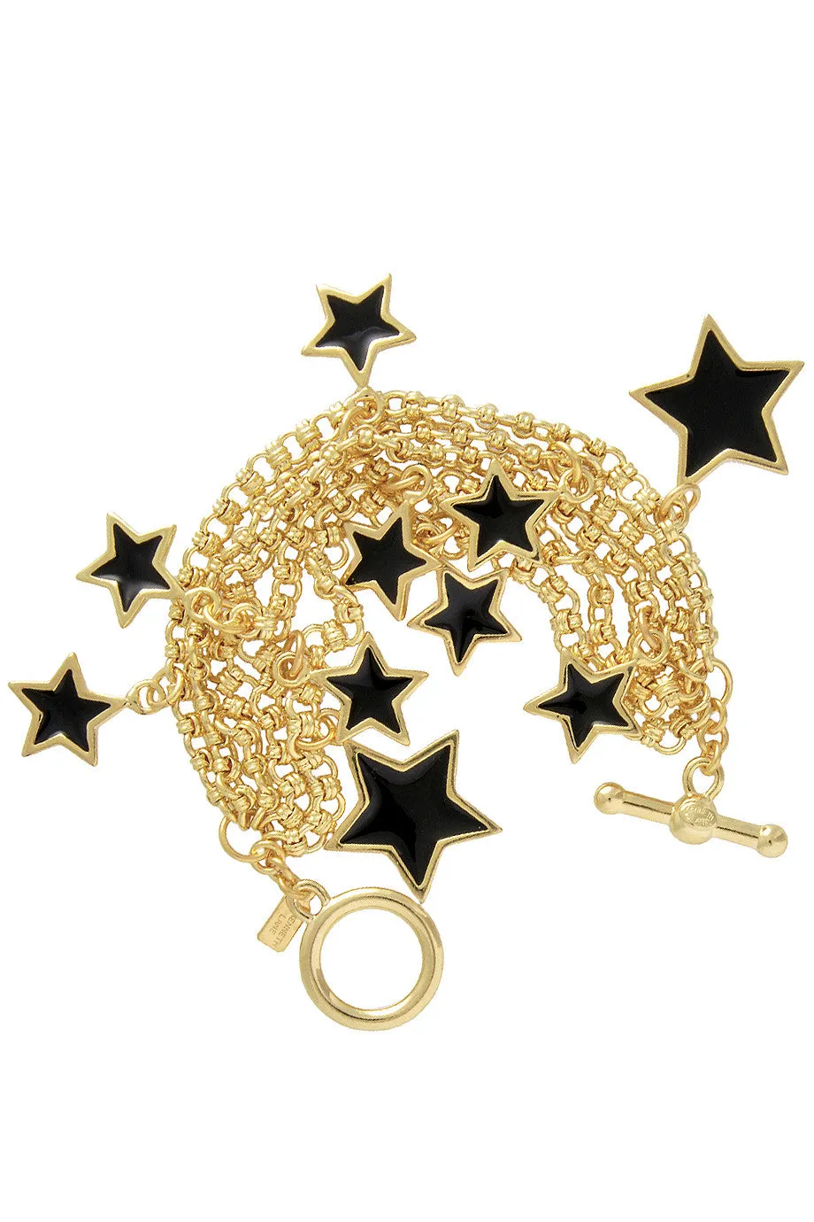 KENNETH JAY LANE STARS Black Gold Bracelet