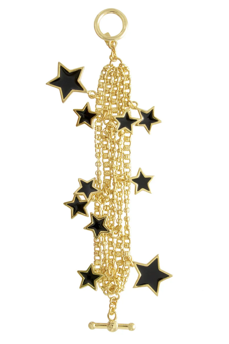 KENNETH JAY LANE STARS Black Gold Bracelet