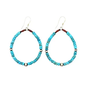 Kingman Turquoise & Coral Earrings