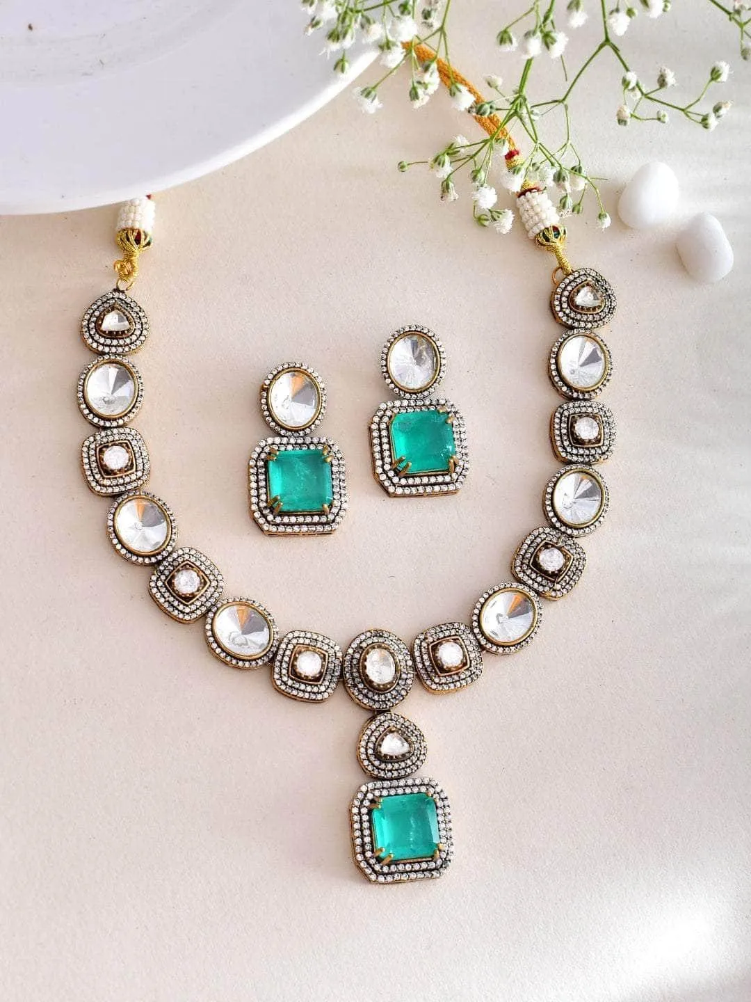 Kundan Polki Ad Necklace Set