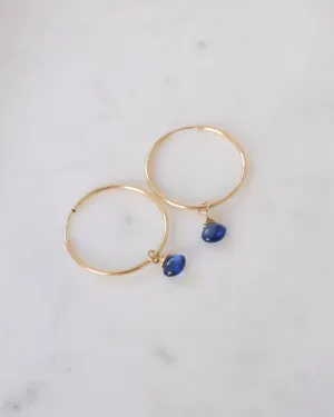 Kyanite infinity hoop earrings