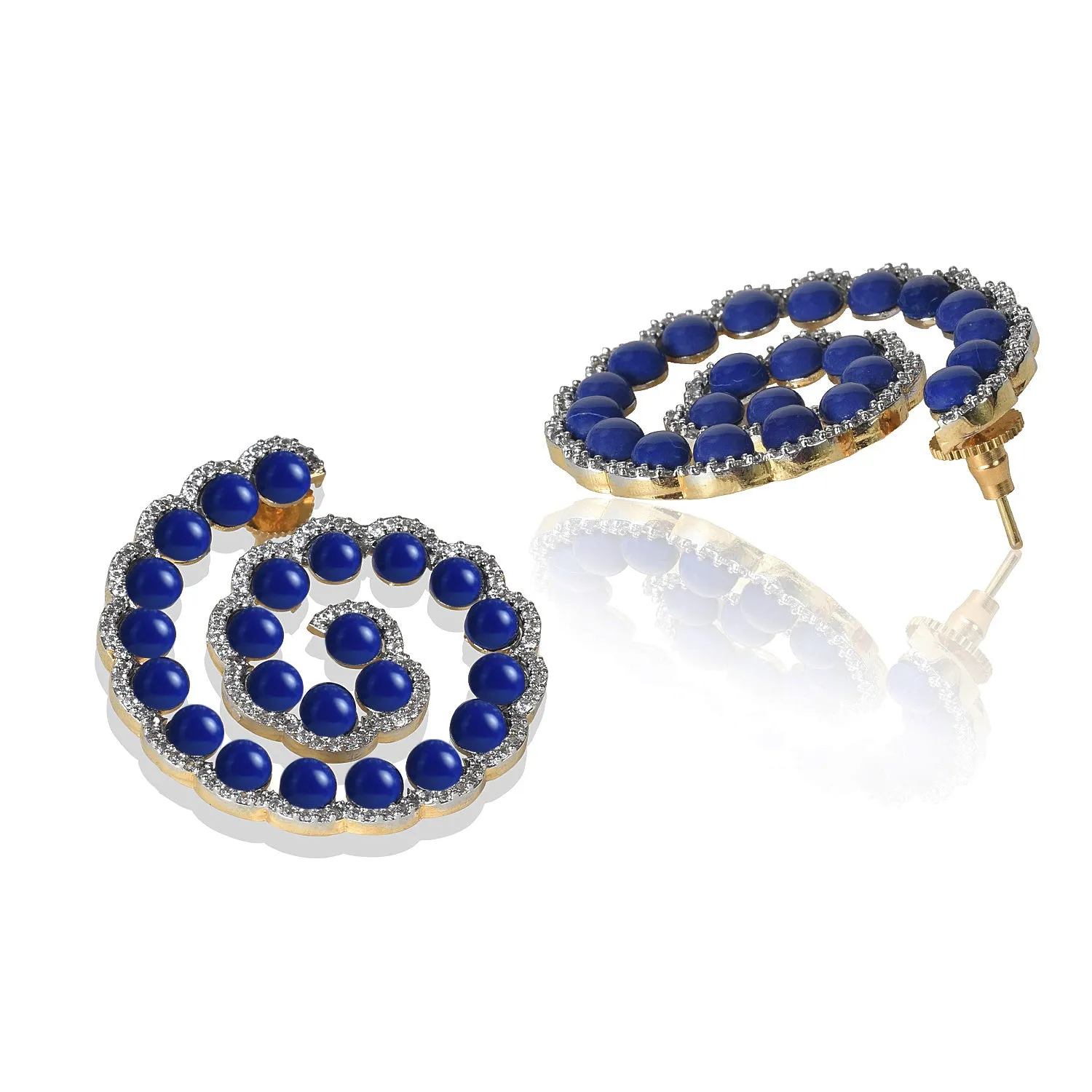 Lapis Lazuli spiral tops earrings