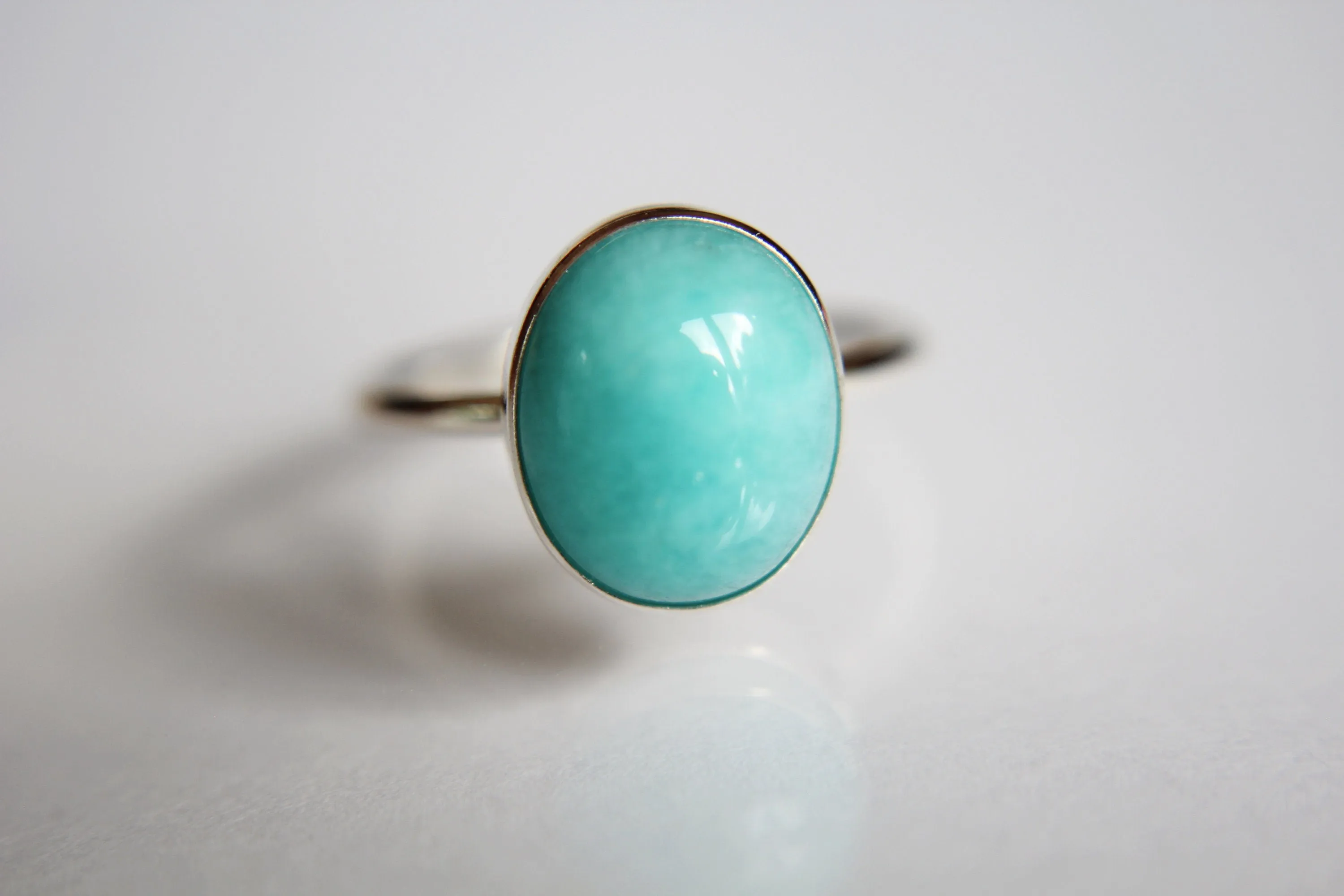 Large Amazonite Stacking Ring, Amazonite Ring, Natural Gemstone Ring, Amazonite, Amazonite Jewelry, Gemstone Stacking Ring, Real Gemstone