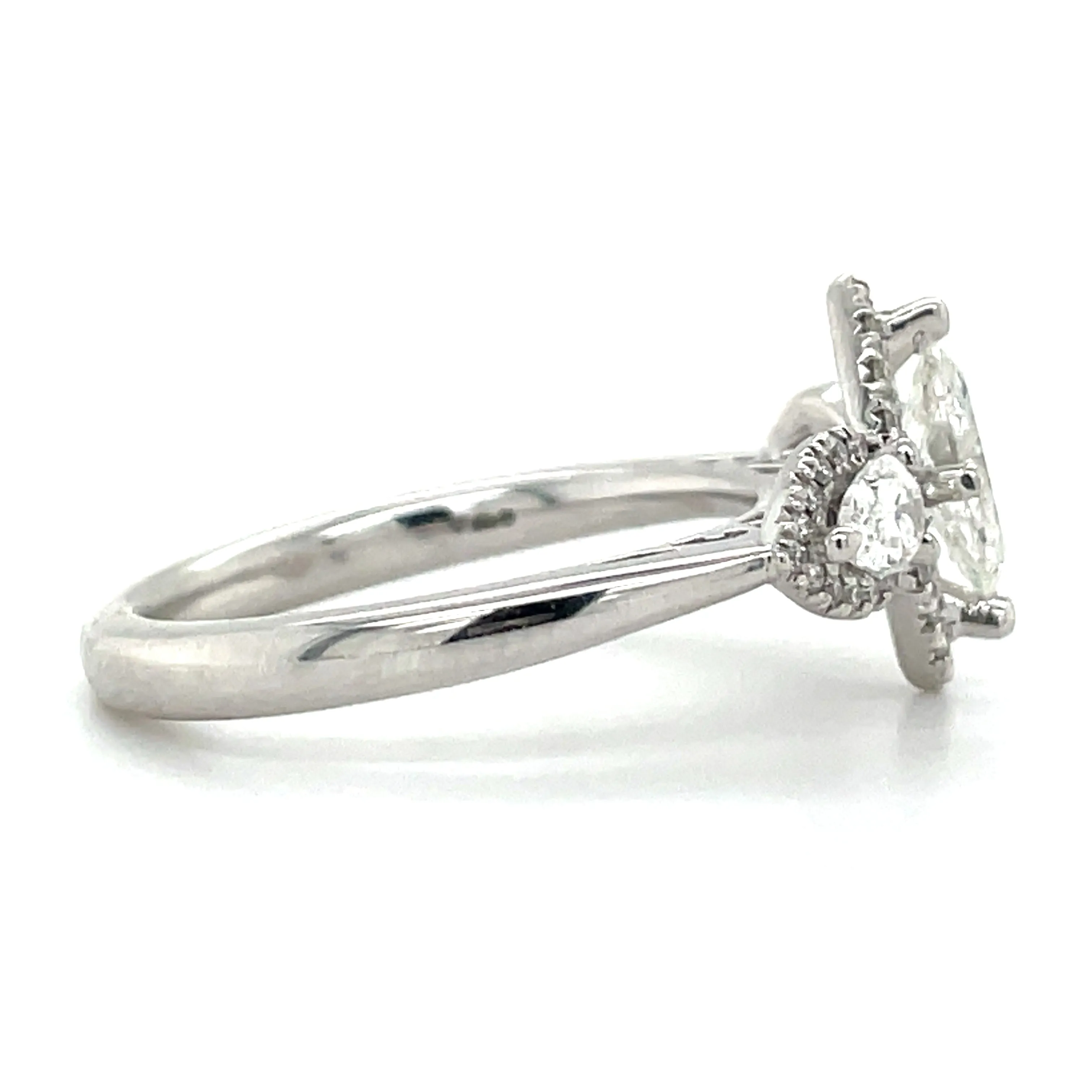 Lydia - Platinum Earth Grown Marquise Halo Engagement Ring