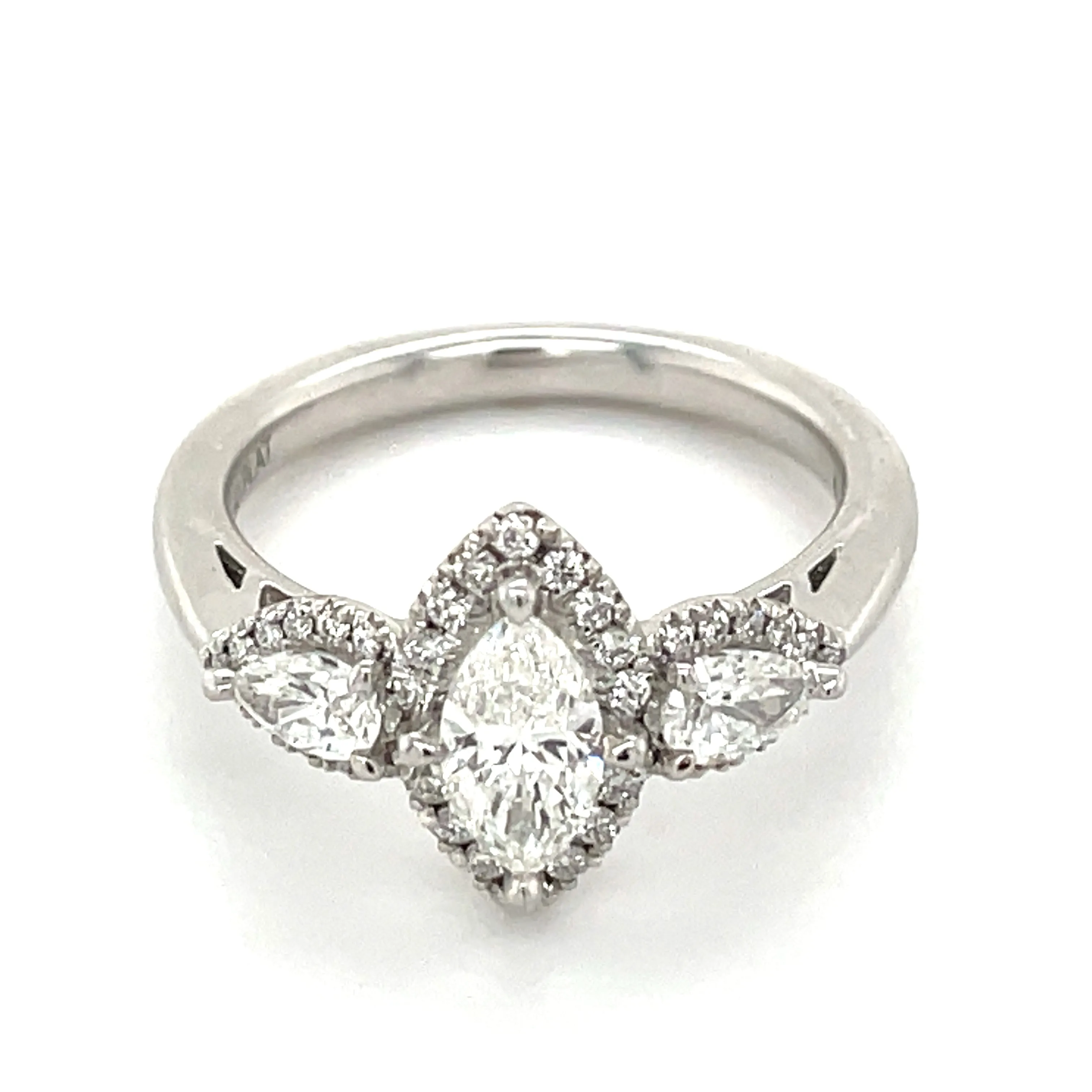 Lydia - Platinum Earth Grown Marquise Halo Engagement Ring