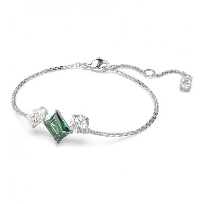 Mesmera Mixed Cuts Green Rhodium Plated Bracelet 5668360