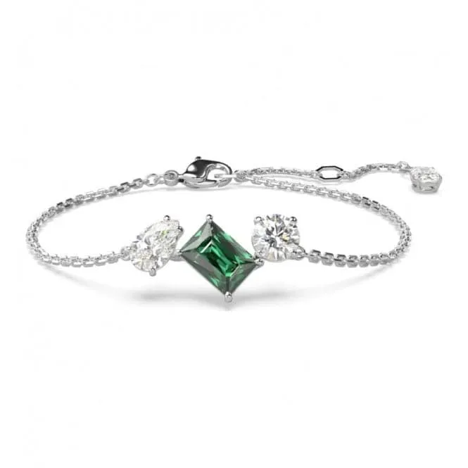 Mesmera Mixed Cuts Green Rhodium Plated Bracelet 5668360