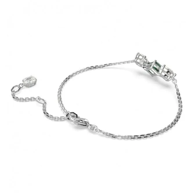 Mesmera Mixed Cuts Green Rhodium Plated Bracelet 5668360