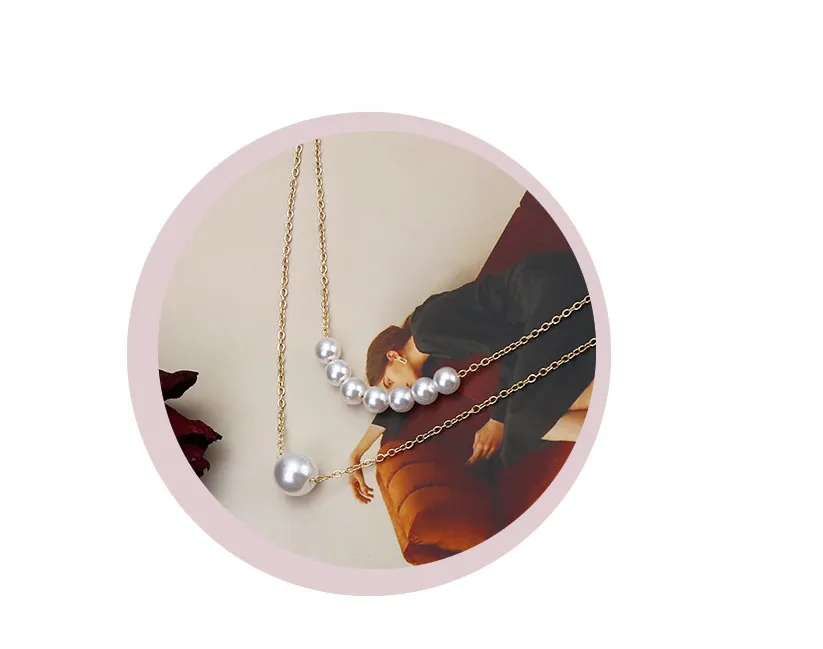 Metal Double-layer Pearl Clavicle Chain Shows Thin Temperament Korean Ins Style