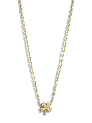 Mini Diamond Clover Yellow Gold Necklace