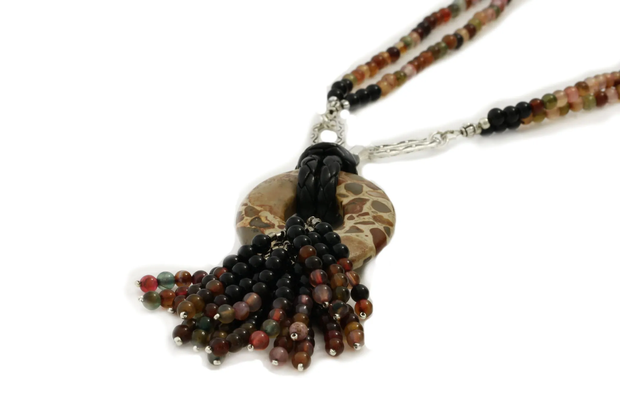 Mothers Day Gift, Jasper and Agate Pendant Necklace | KTC-315