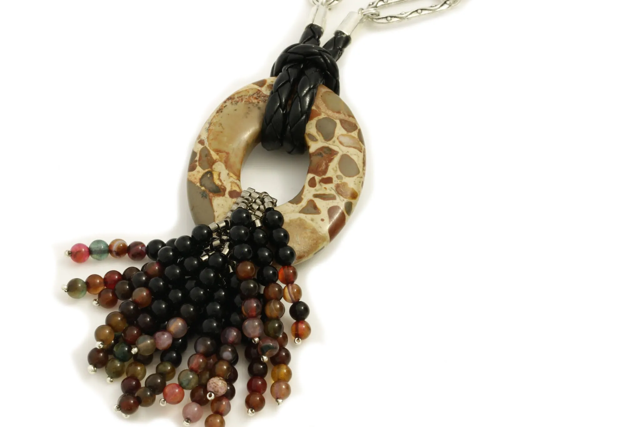 Mothers Day Gift, Jasper and Agate Pendant Necklace | KTC-315