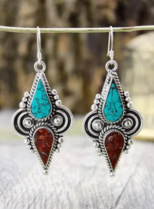 Mountain Peaks Tibetan Earrings