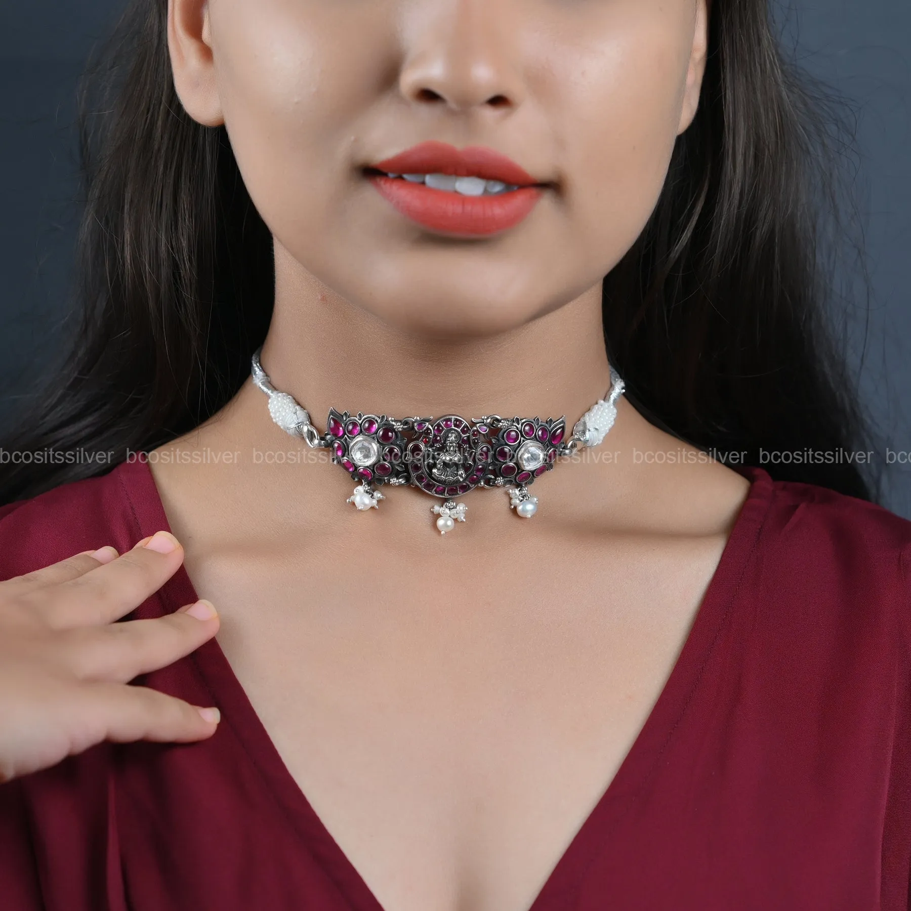 Oxidized Lakshmi Choker - 6667