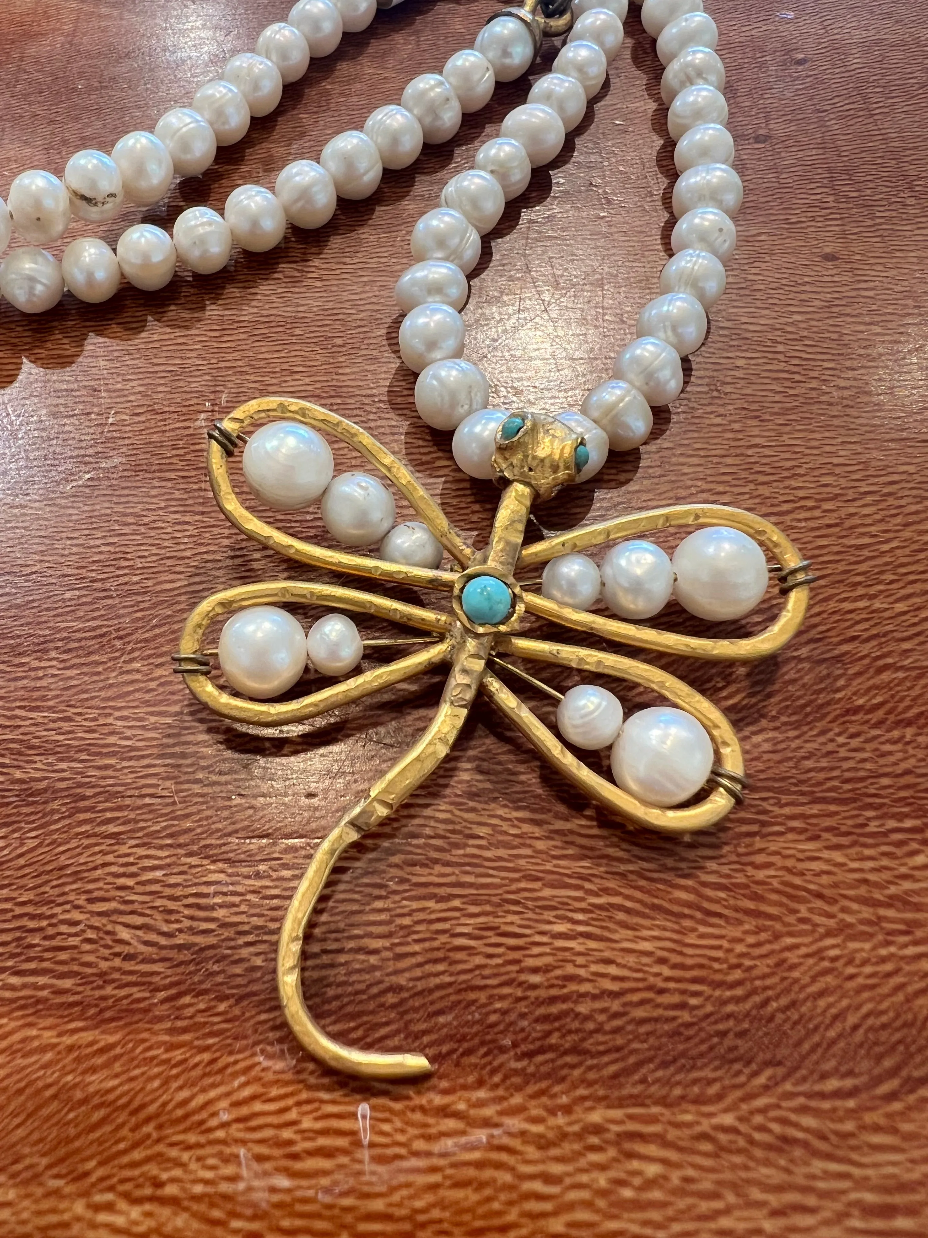 Pearl Dragonfly Necklace