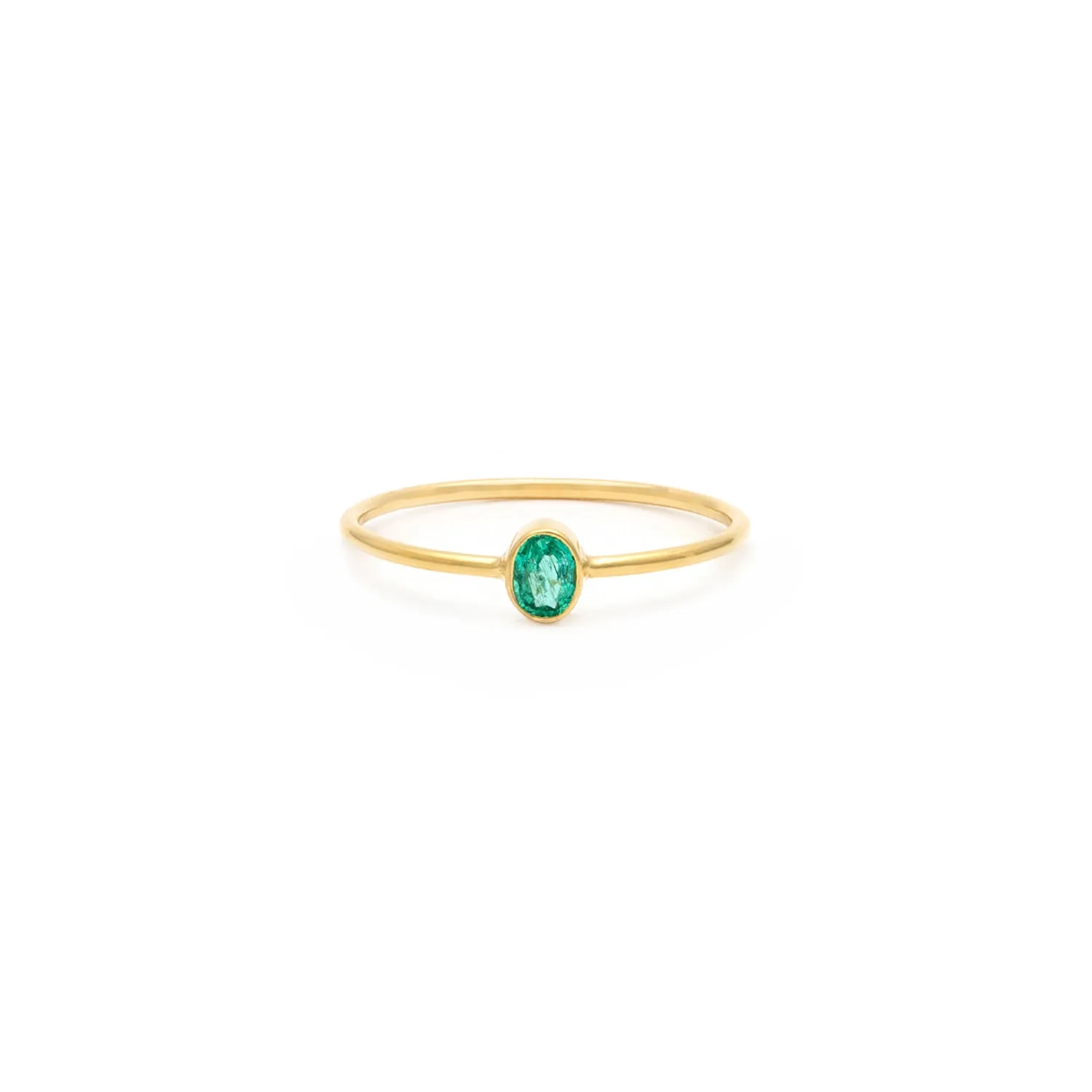 Petite Oval Ring | Emerald