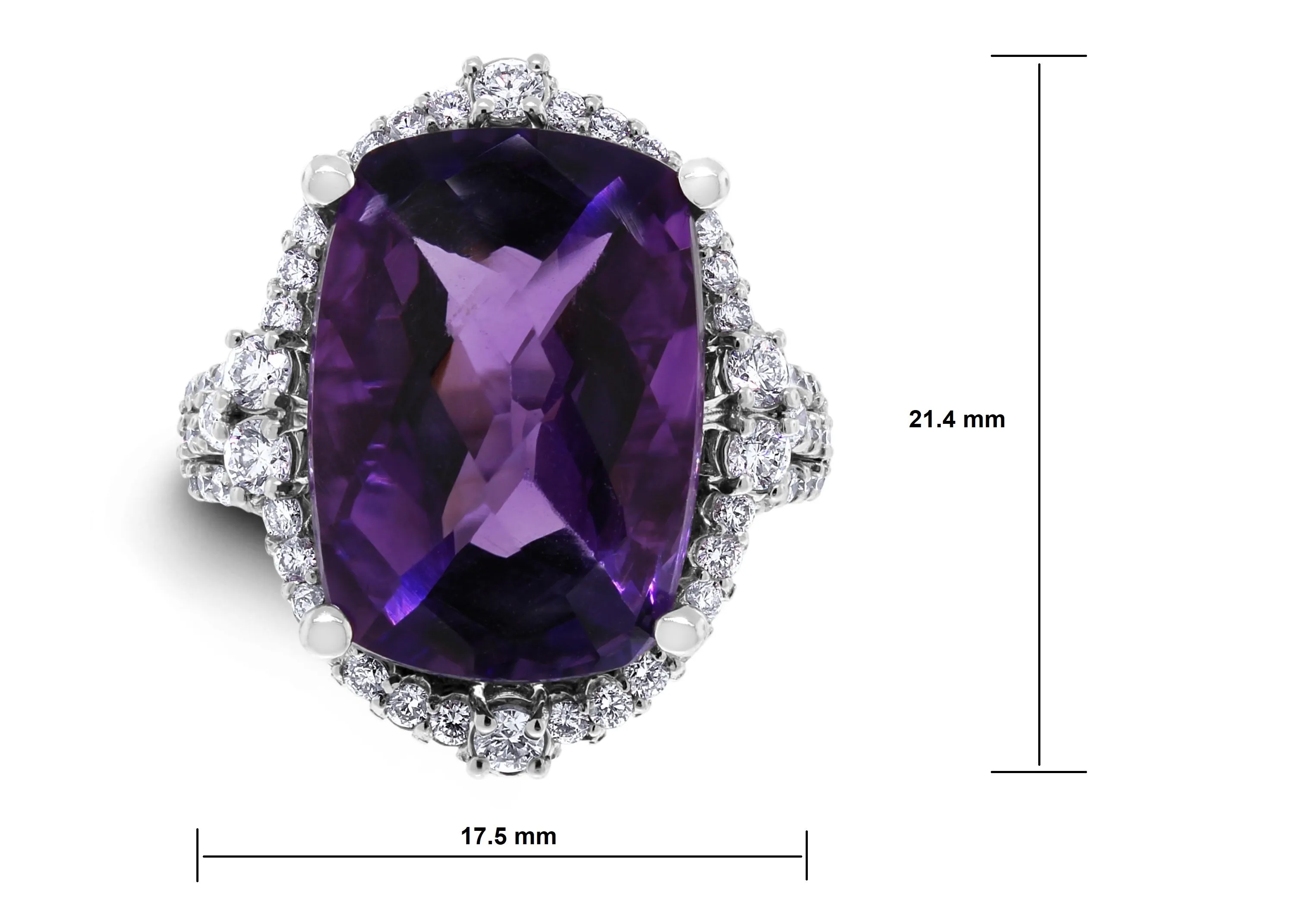 Purple Crush Amethyst Ring (10.47 ct Amethyst & Diamonds) in White Gold