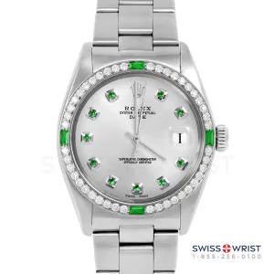 Rolex Date 34mm | 1500-SS-SLV-EMD-AM-4EMD-OYS