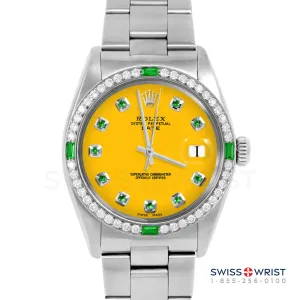 Rolex Date 34mm | 1500-SS-YLW-EMD-AM-4EMD-OYS