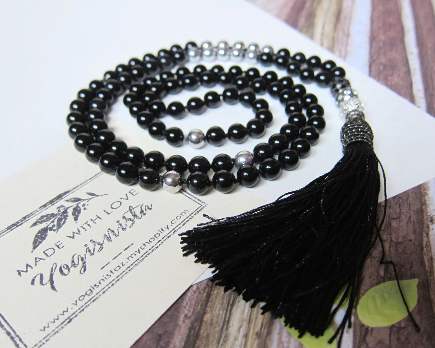 SALE - 108 Black Onyx Protective Mala Necklace