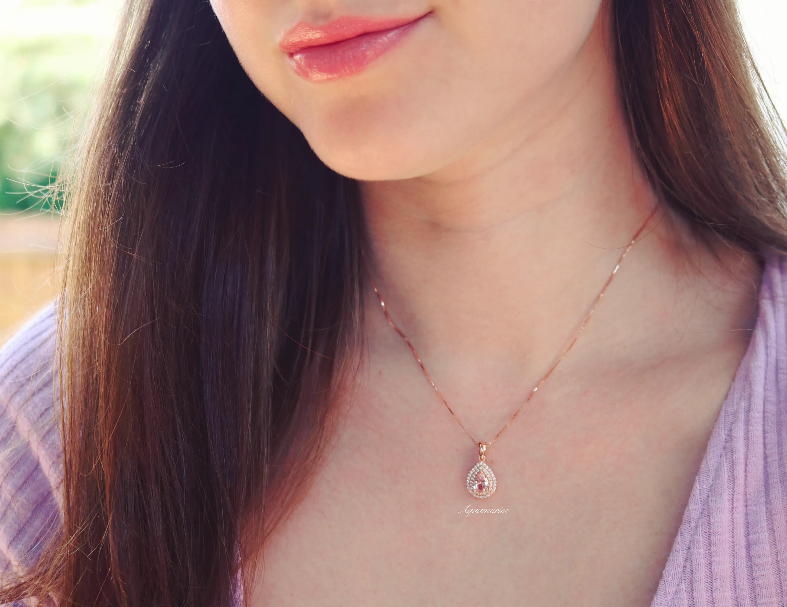 Scarlett Morganite Necklace- 14K Rose Gold Vermeil