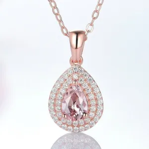 Scarlett Morganite Necklace- 14K Rose Gold Vermeil