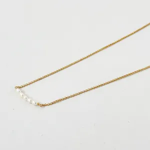 Seed Pearl Necklace on Gold Plate