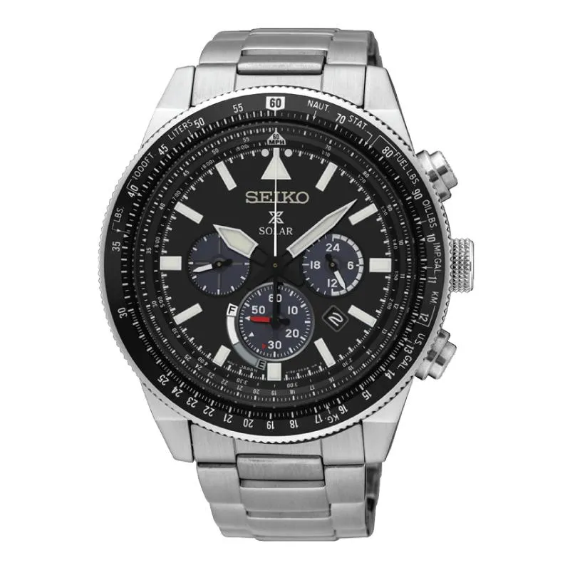 Seiko Prospex Sky Series Solar Chronograph Silver Stainless Steel Band Watch SSC607P1 (Not For EU Buyers) (LOCAL BUYERS ONLY)