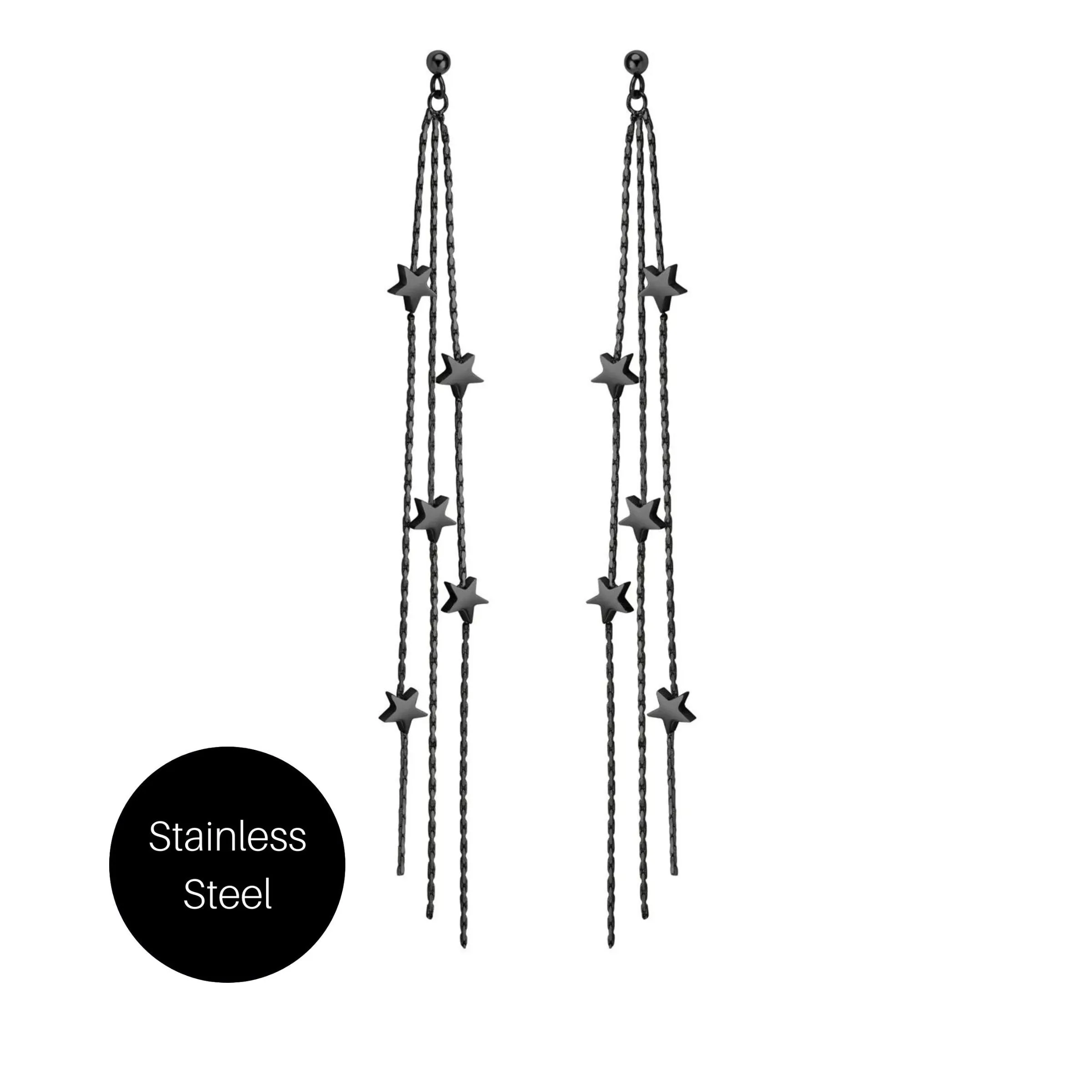 Shooting Star Earrings in Black