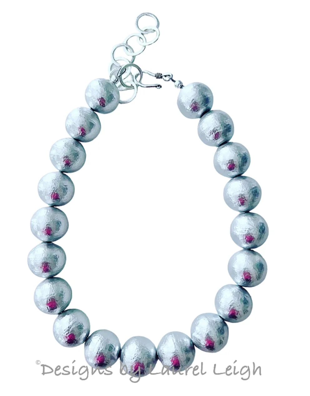 Silver Gray Pearl Statement Necklace