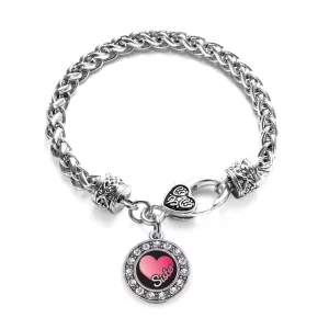 Silver Sister Circle Charm Braided Bracelet