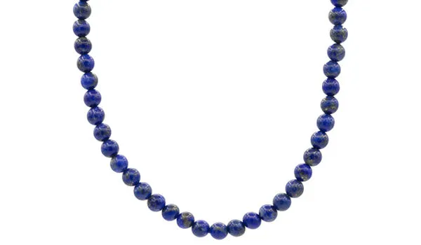 Sterling Silver 90's Style Mini Adjustable Lapis Natural Gemstone Necklace