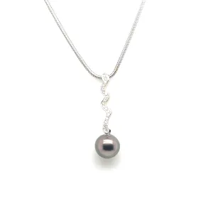 Tahitian Pearl & Diamond White Gold Necklace