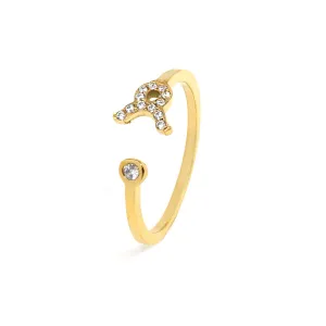 Taurus Ring with CZ Stones - Yellow Gold