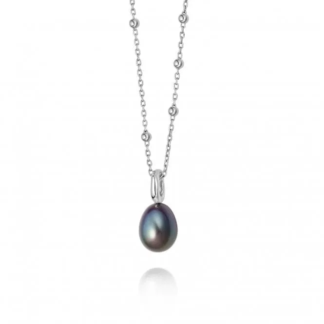 Treasures Black Baroque Pearl
 Sterling Silver Necklace TN08_SLV