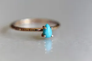 Turquoise Stacking Ring, Turquoise  Ring, Natural Gemstone Ring, Turquoise, Turquoise Jewelry, Gemstone Stacking Ring, Pear, Teardrop, Gift