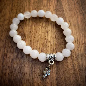 White Jasper Mala Bracelet