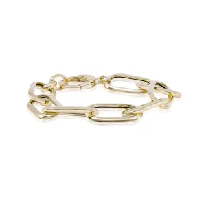 YELLOW GOLD PLATED STERLING SILVER OVAL LINK BRACELET